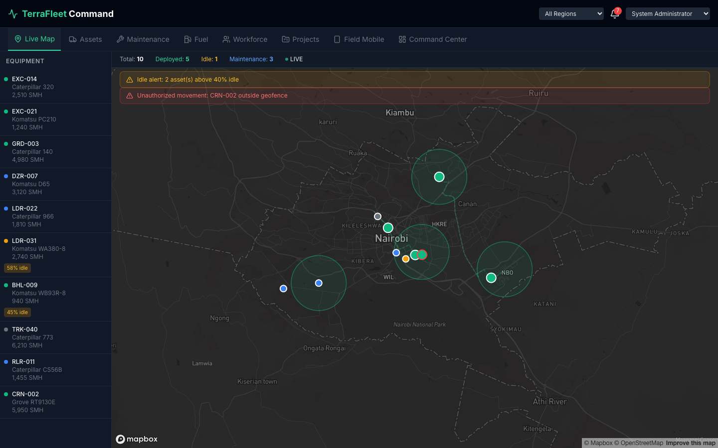 TerraFleet Command — live demo screenshot